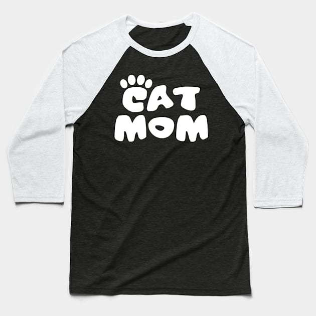 Cat Mom Logo Baseball T-Shirt by BoneheadGraphix